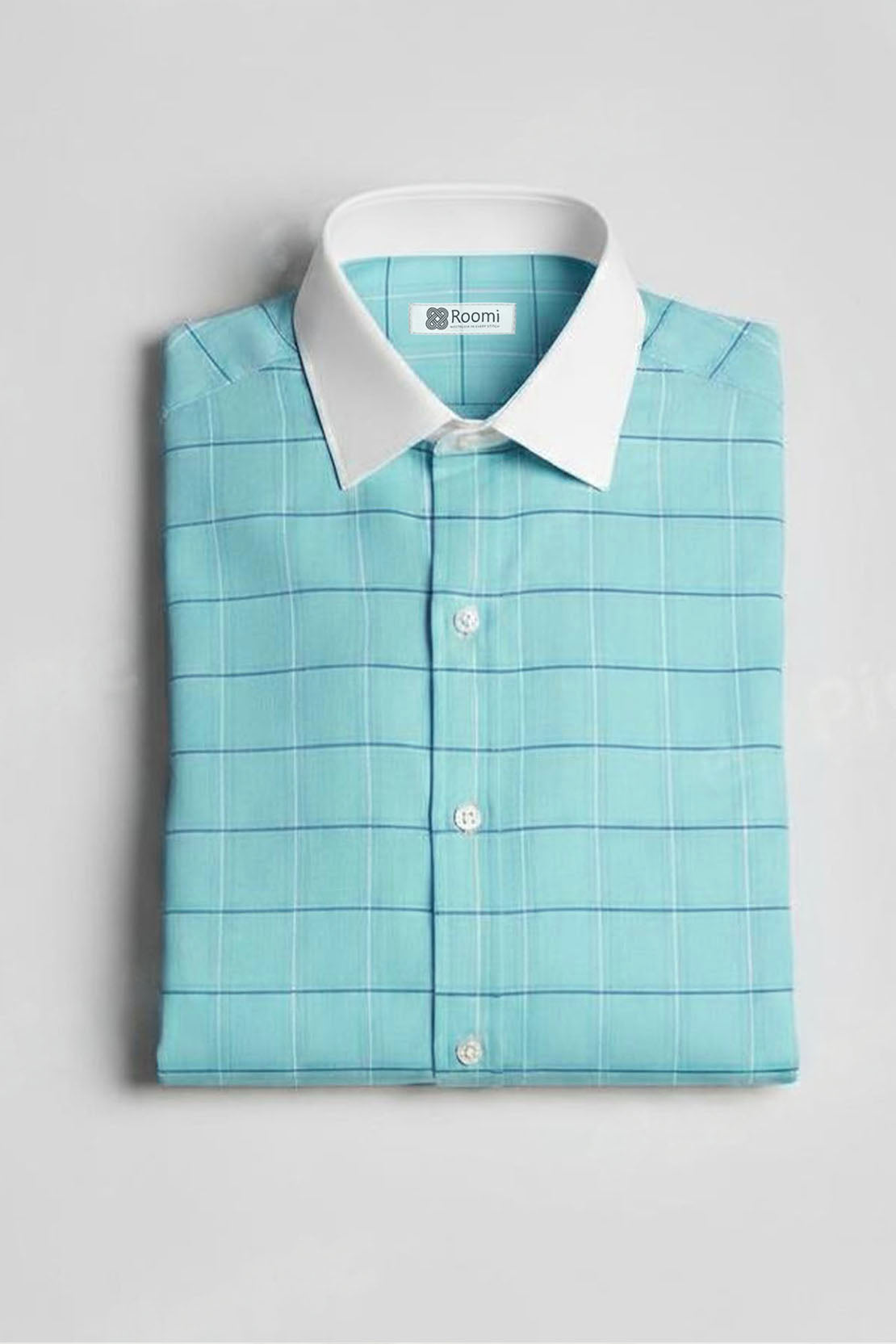 TURQUOISE CLASSIC GRID SHIRT