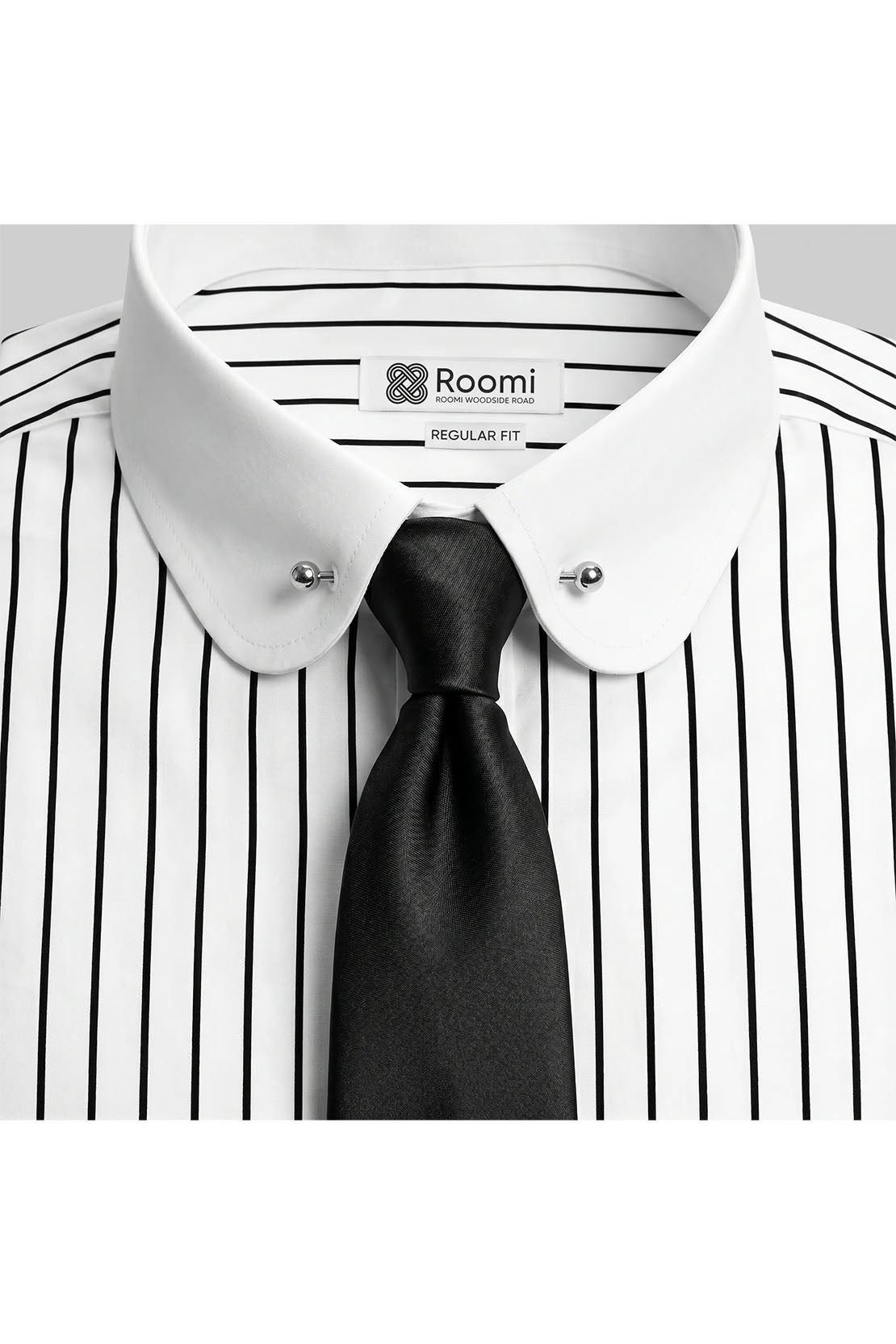 CLUB PIN COLLAR STRIPE MEN'S STRETCH SHIRT