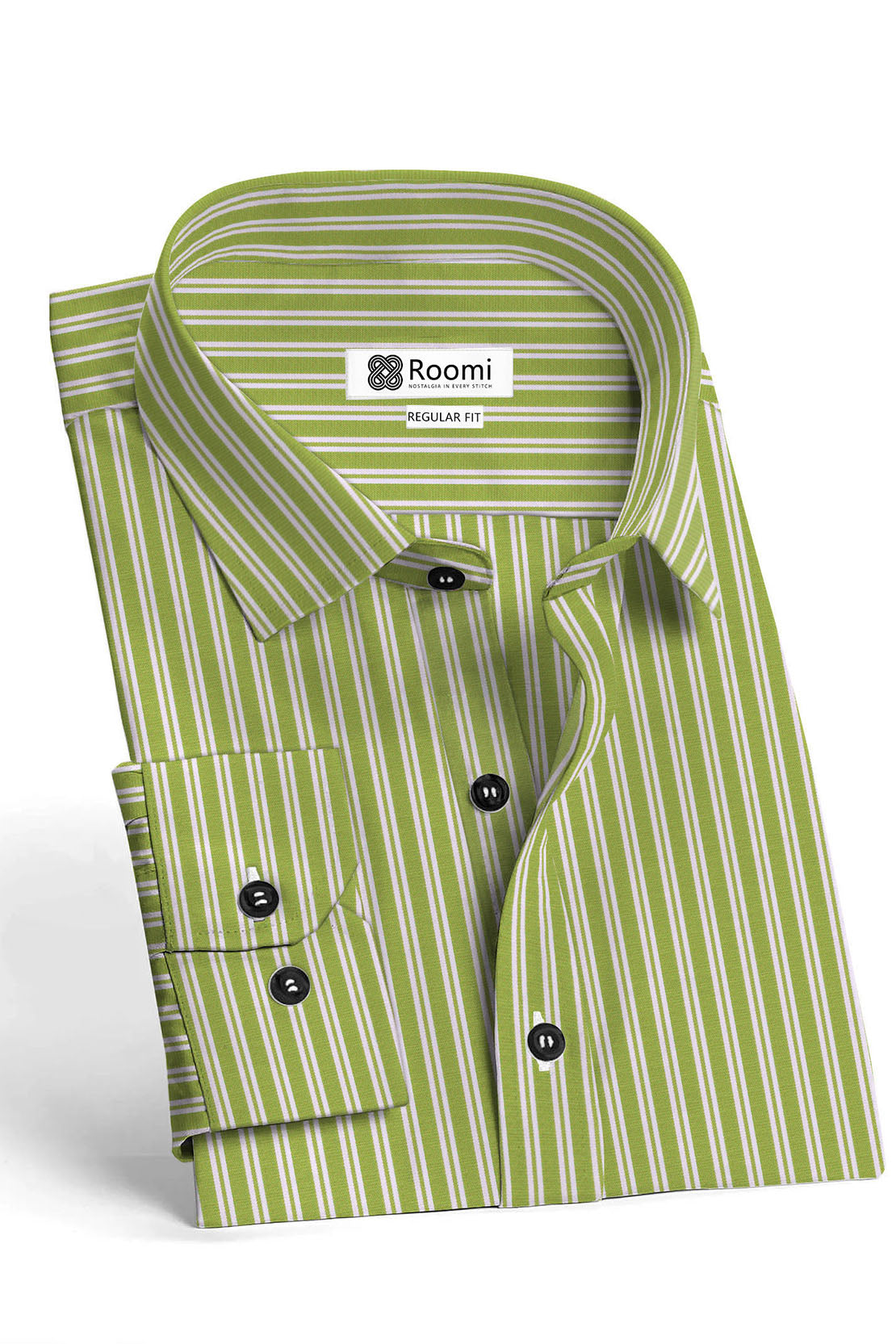 Green striped oxford shirt on sale