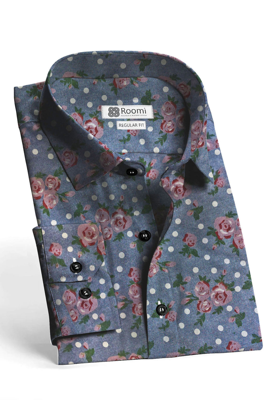 VINTAGE ROSE FLORAL PRUSSIAN SHIRT
