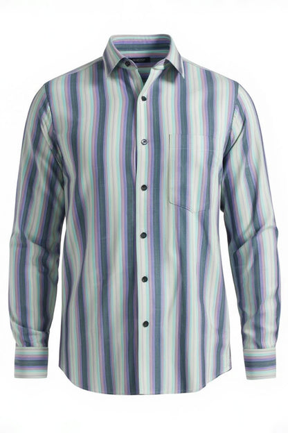 AQUA LAVENDER CLASSIC STRIPE SHIRT