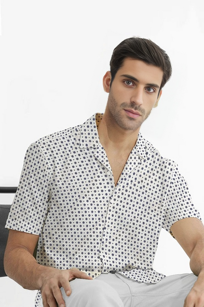 ELEGANCE HESH DOT CUBAN PATTERN SHIRT