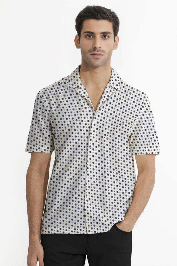 ELEGANCE HESH DOT CUBAN PATTERN SHIRT