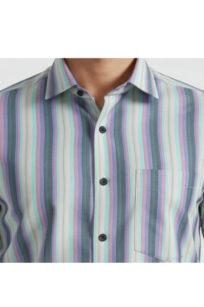 AQUA LAVENDER CLASSIC STRIPE SHIRT