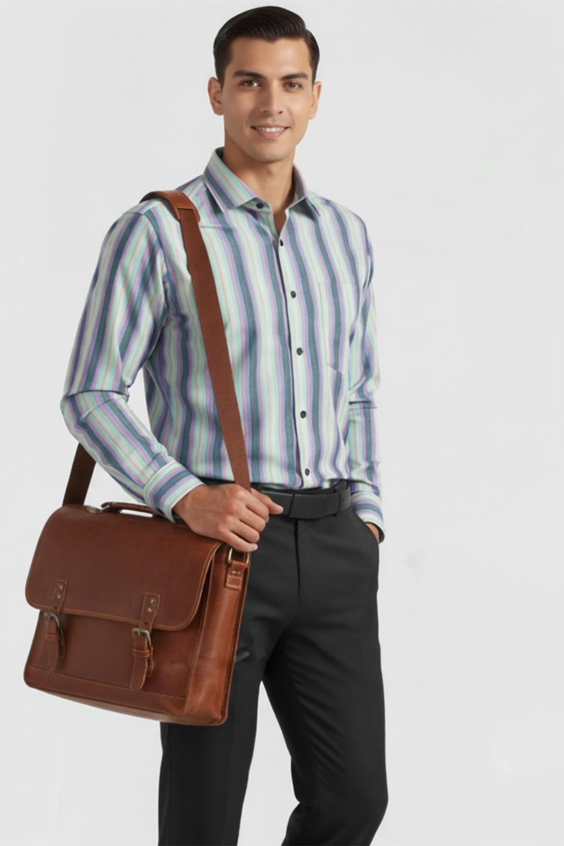 AQUA LAVENDER CLASSIC STRIPE SHIRT
