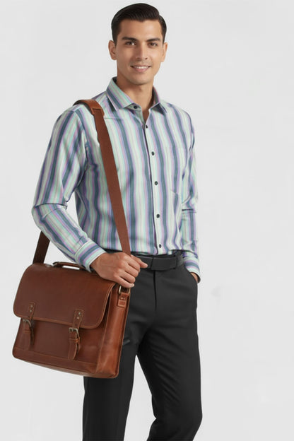 AQUA LAVENDER CLASSIC STRIPE SHIRT