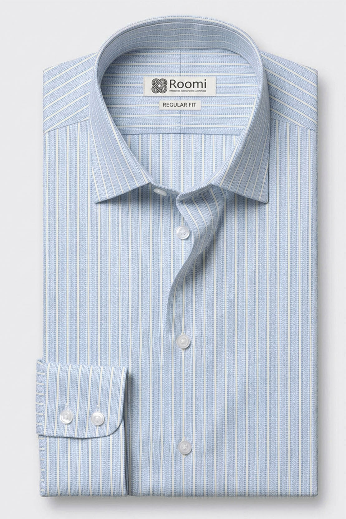 SUBTLE STRIPED COLLAR SHIRT IN SKY BLUE TONES