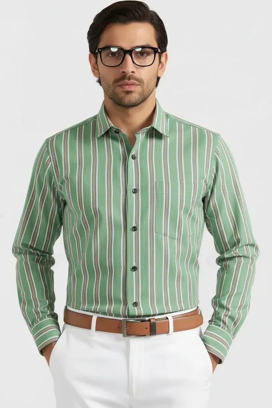 EMERALD OXFORD STRIPE SHIRT