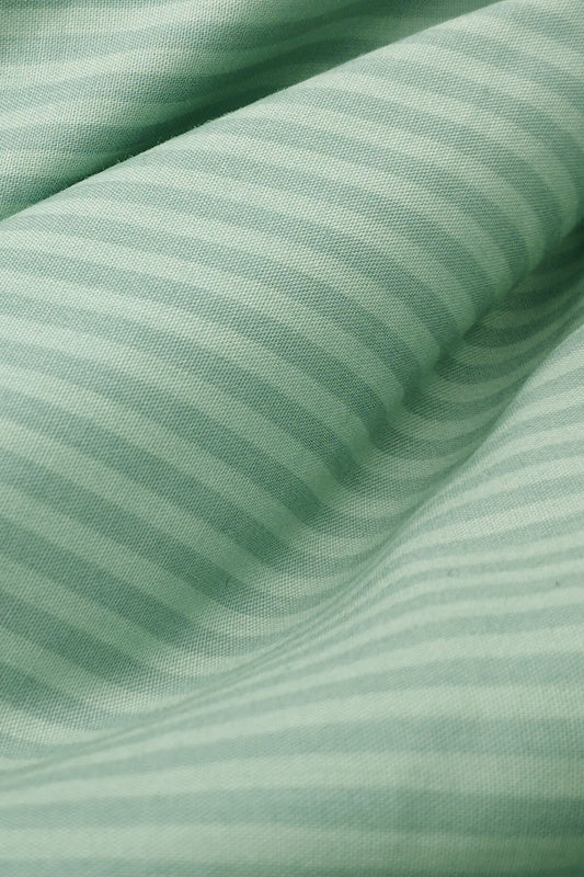 ELEGANT MINT GREEN STRIPED DRESS SHIRT