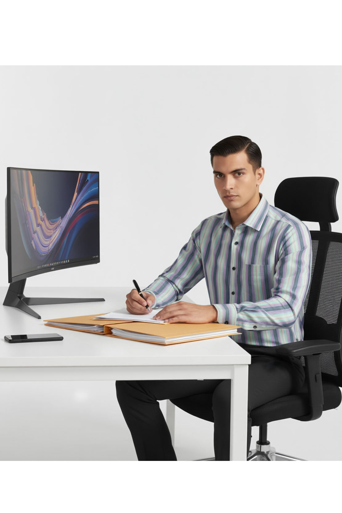 AQUA LAVENDER CLASSIC STRIPE SHIRT