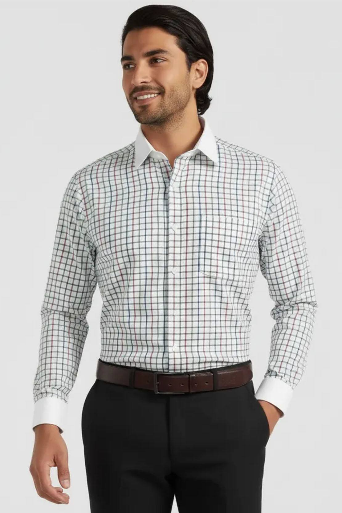MODERN MULTI PLAID FORMAL SHIRT