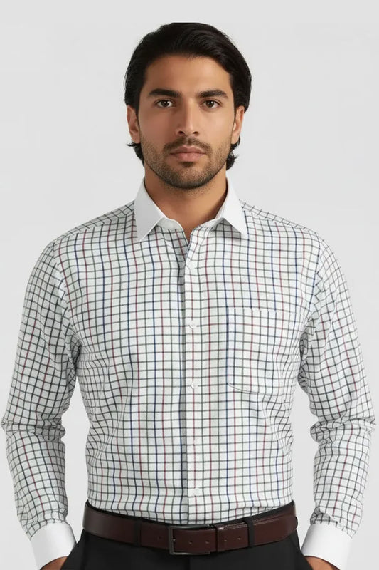 MODERN MULTI PLAID FORMAL SHIRT