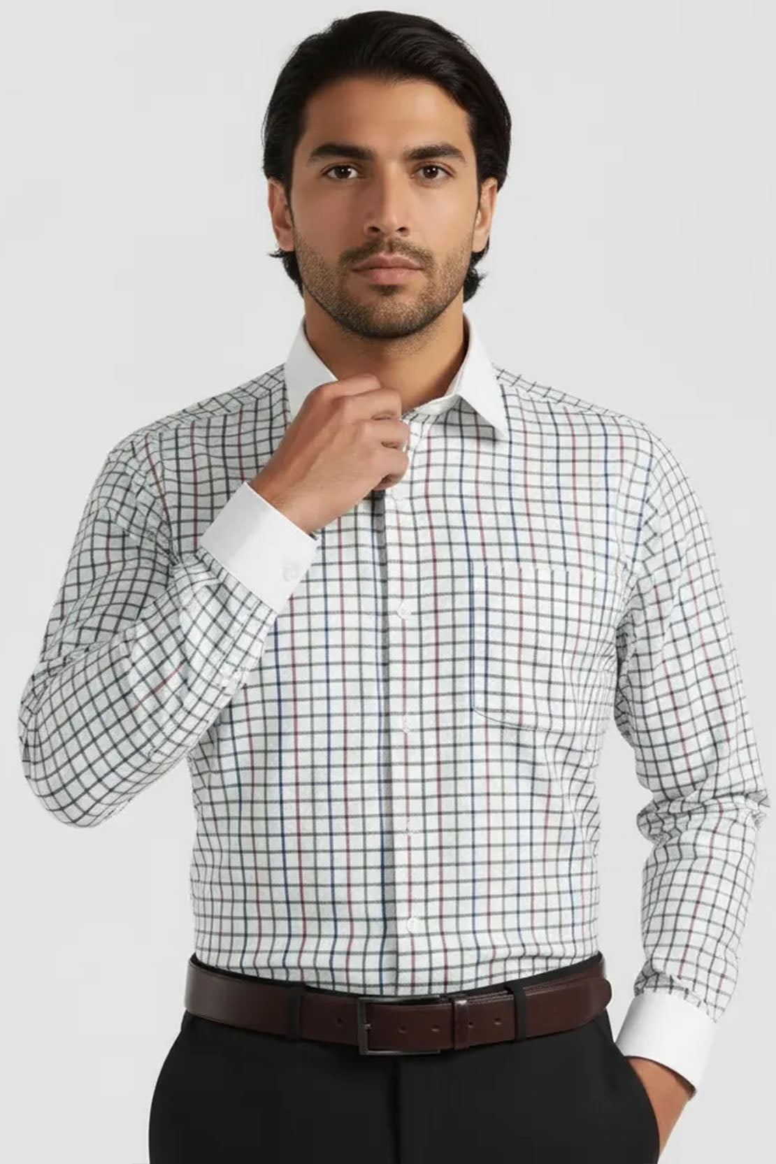 MODERN MULTI PLAID FORMAL SHIRT