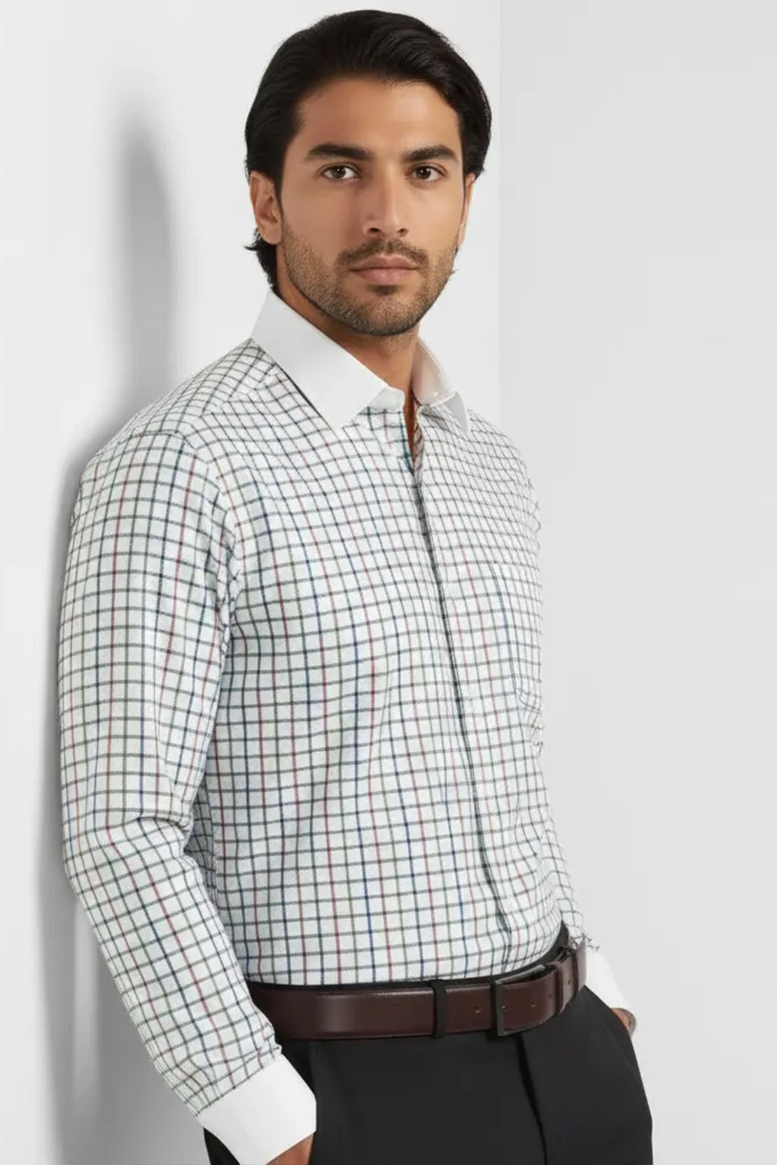 MODERN MULTI PLAID FORMAL SHIRT