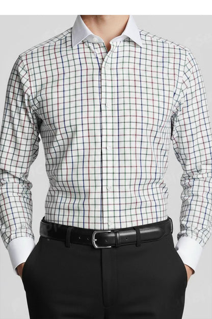 MODERN MULTI PLAID FORMAL SHIRT
