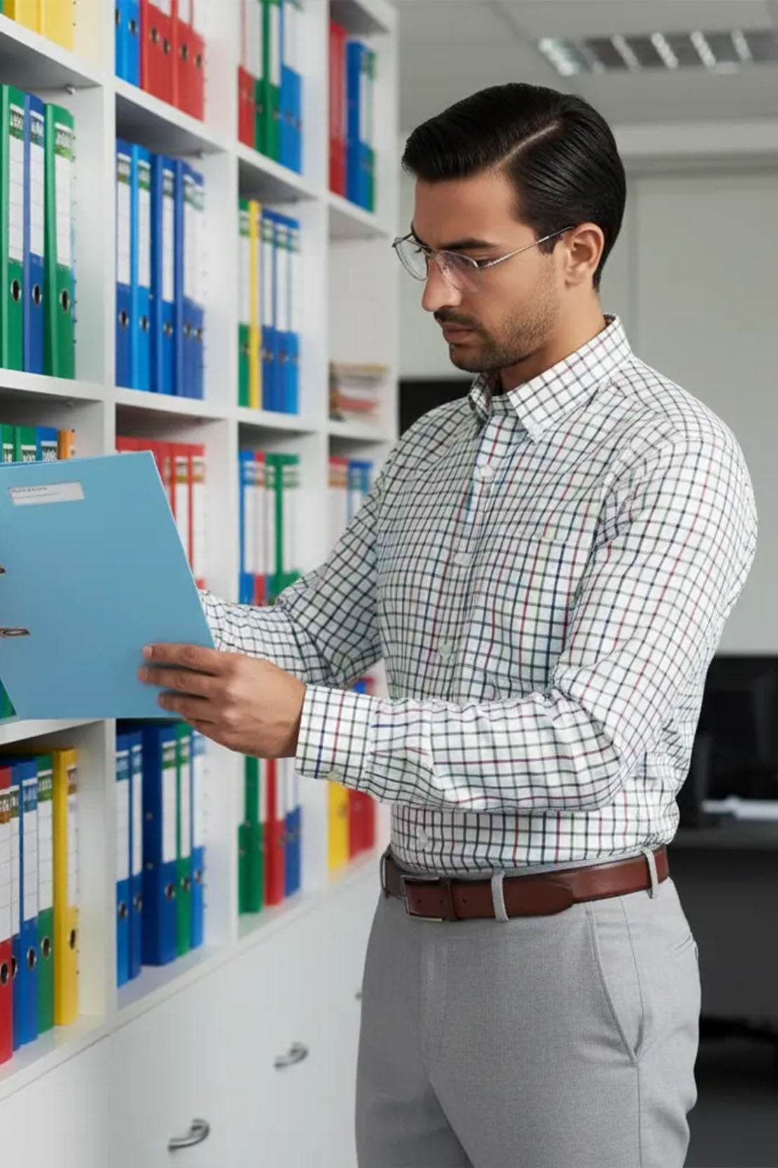 WHITE RAINBOW CHECK PATTERN SHIRT