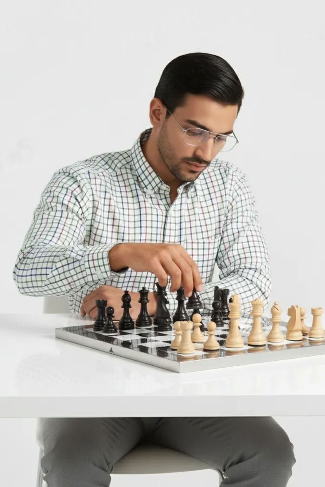 WHITE RAINBOW CHECK PATTERN SHIRT