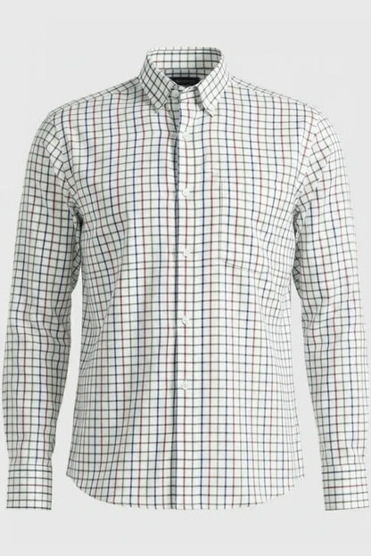 WHITE RAINBOW CHECK PATTERN SHIRT