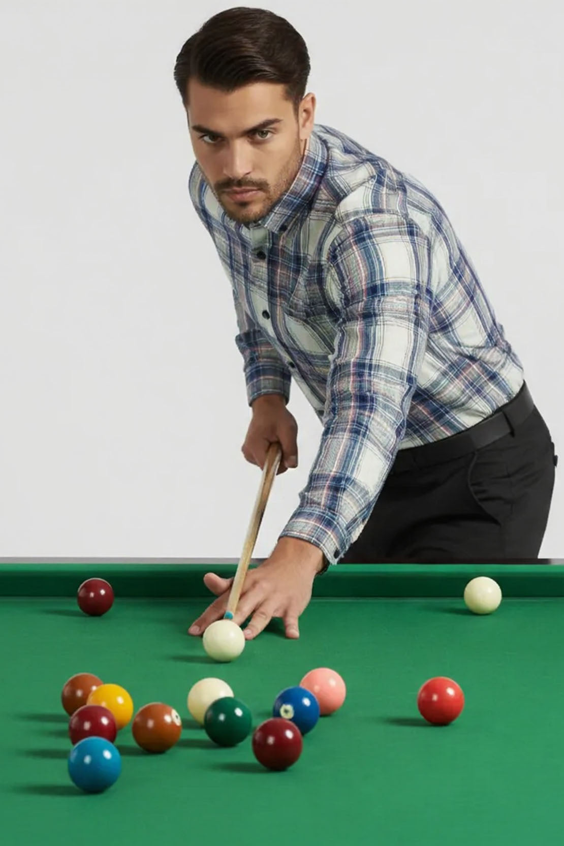 NEUTRAL TONE CHECK BUSINESS SHIRT