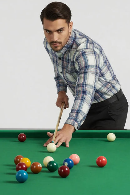 NEUTRAL TONE CHECK BUSINESS SHIRT