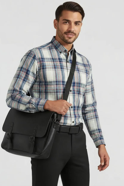 NEUTRAL TONE CHECK BUSINESS SHIRT