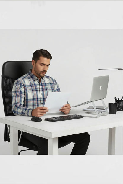 NEUTRAL TONE CHECK BUSINESS SHIRT