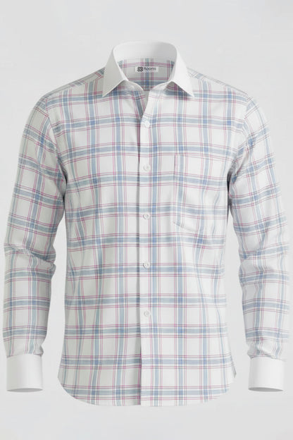 ELEGANT PASTEL WINDOWPANE SHIRT