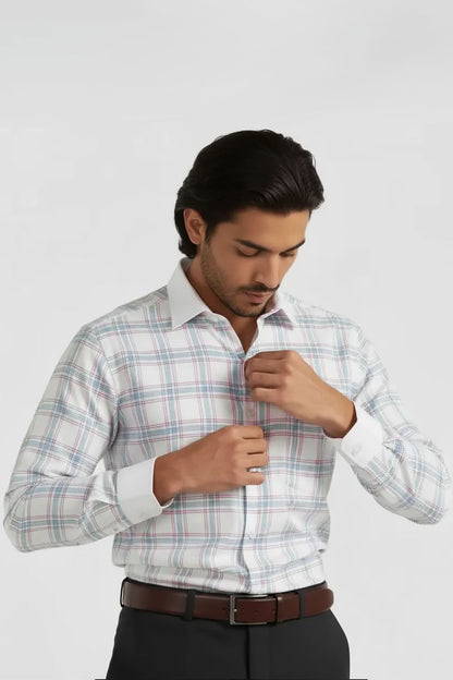 ELEGANT PASTEL WINDOWPANE SHIRT