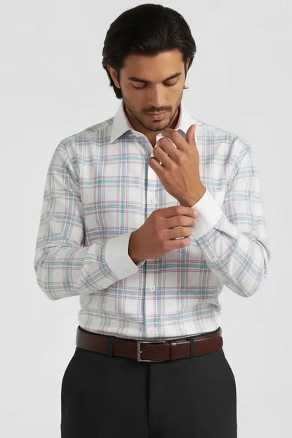ELEGANT PASTEL WINDOWPANE SHIRT