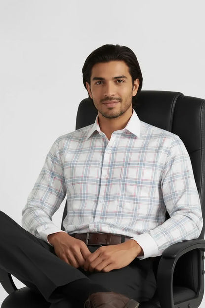ELEGANT PASTEL WINDOWPANE SHIRT