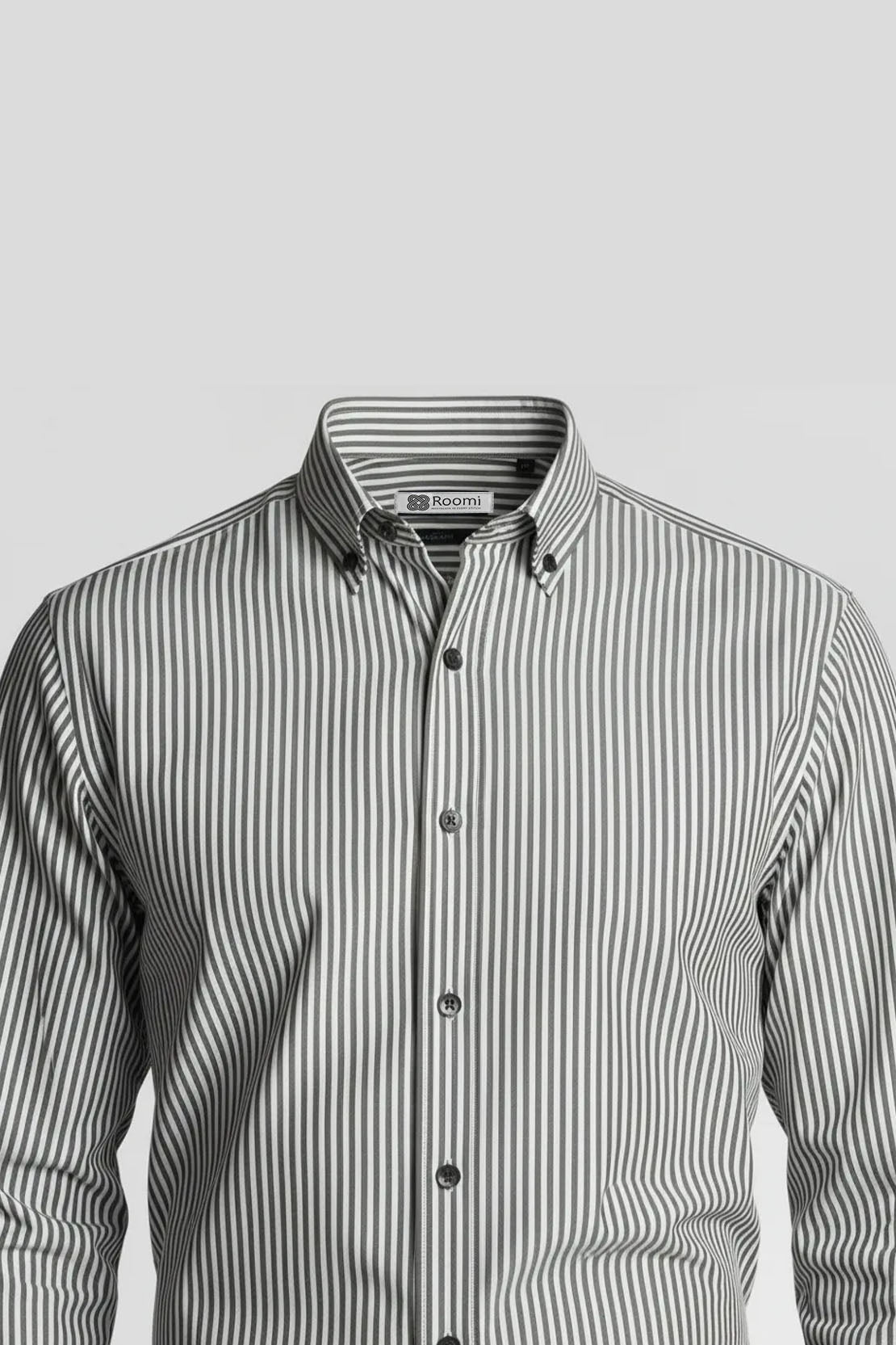 CRISP GREY BLACK VERTICAL LINE SHIRT