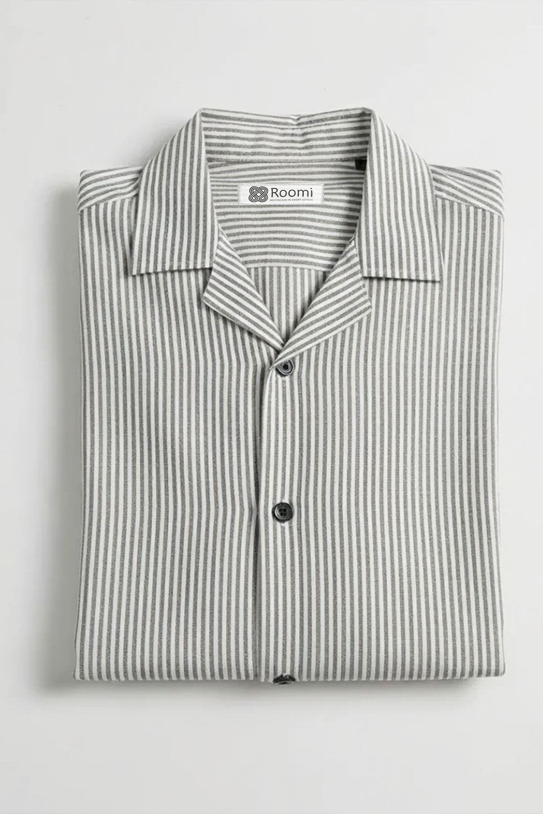 FRESH SILVER GRAY STRIPED SHIRT