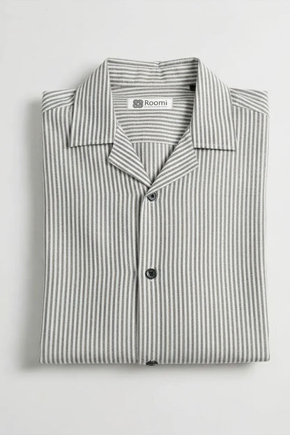 FRESH SILVER GRAY STRIPED SHIRT