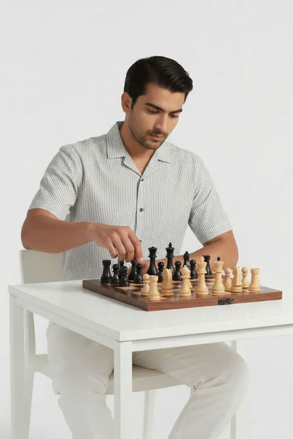 FRESH SILVER GRAY STRIPED SHIRT