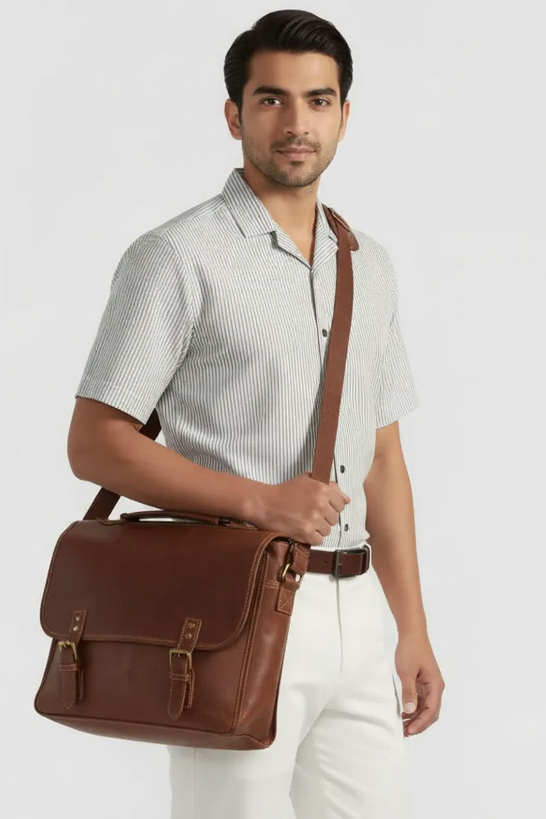 FRESH SILVER GRAY STRIPED SHIRT