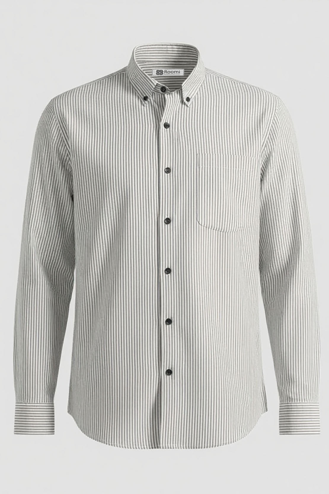 BUTTON DOWN GRAY STRIPE BUSINESS