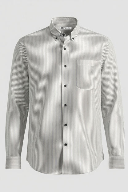 BUTTON DOWN GRAY STRIPE BUSINESS