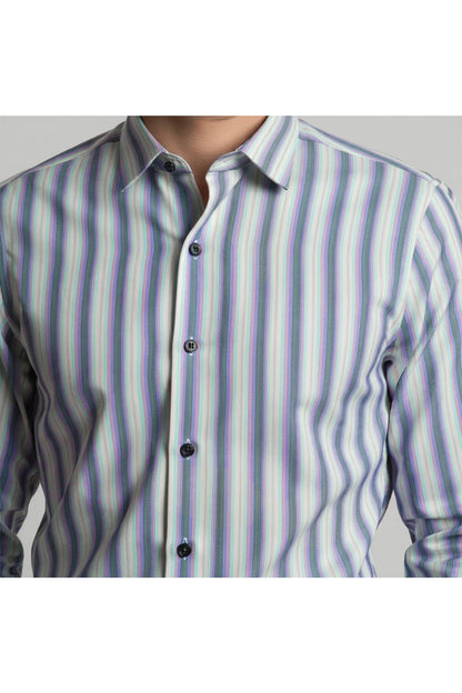 AQUA LAVENDER CLASSIC STRIPE SHIRT