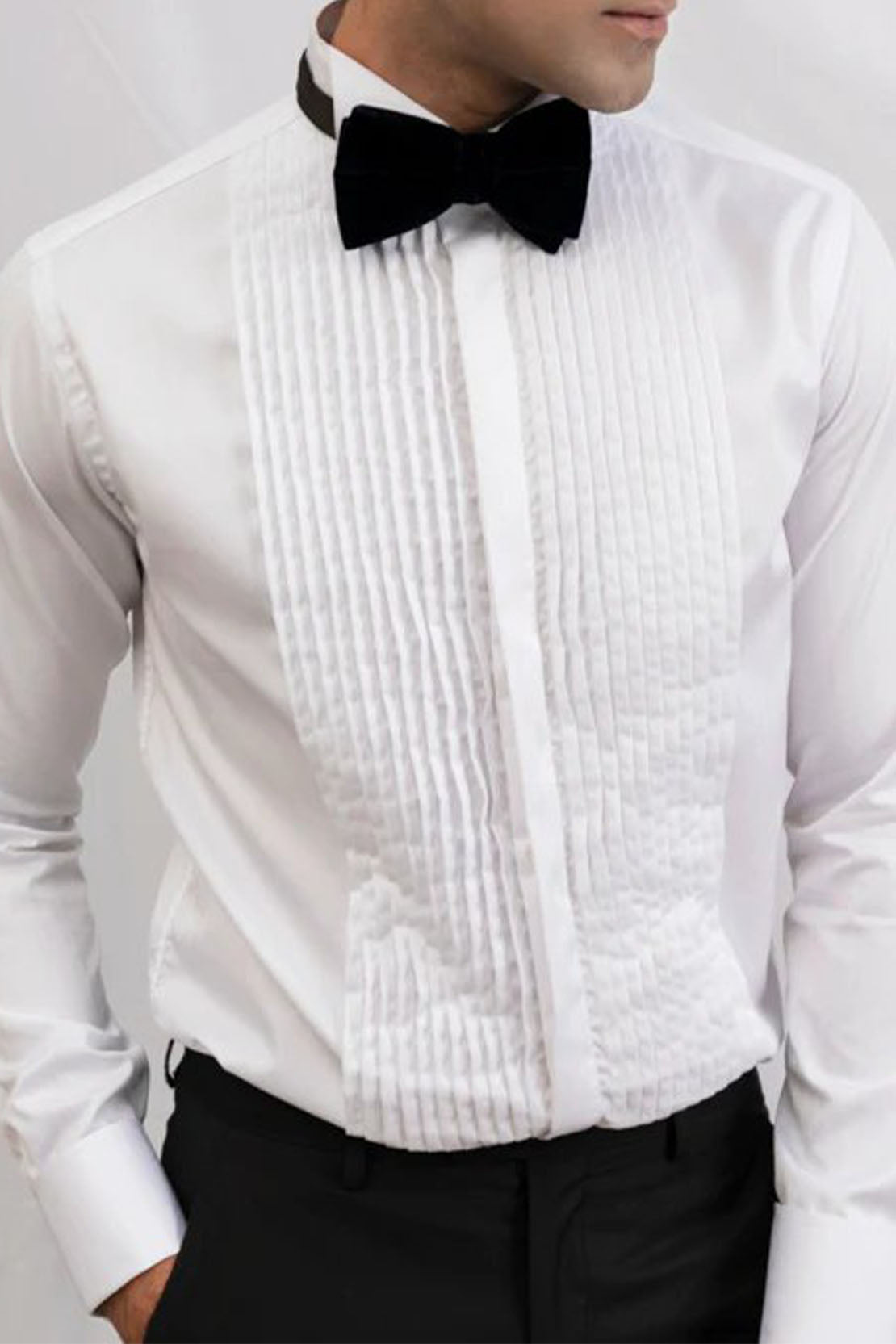 WHITE TUX MENS STRETCH SHIRT