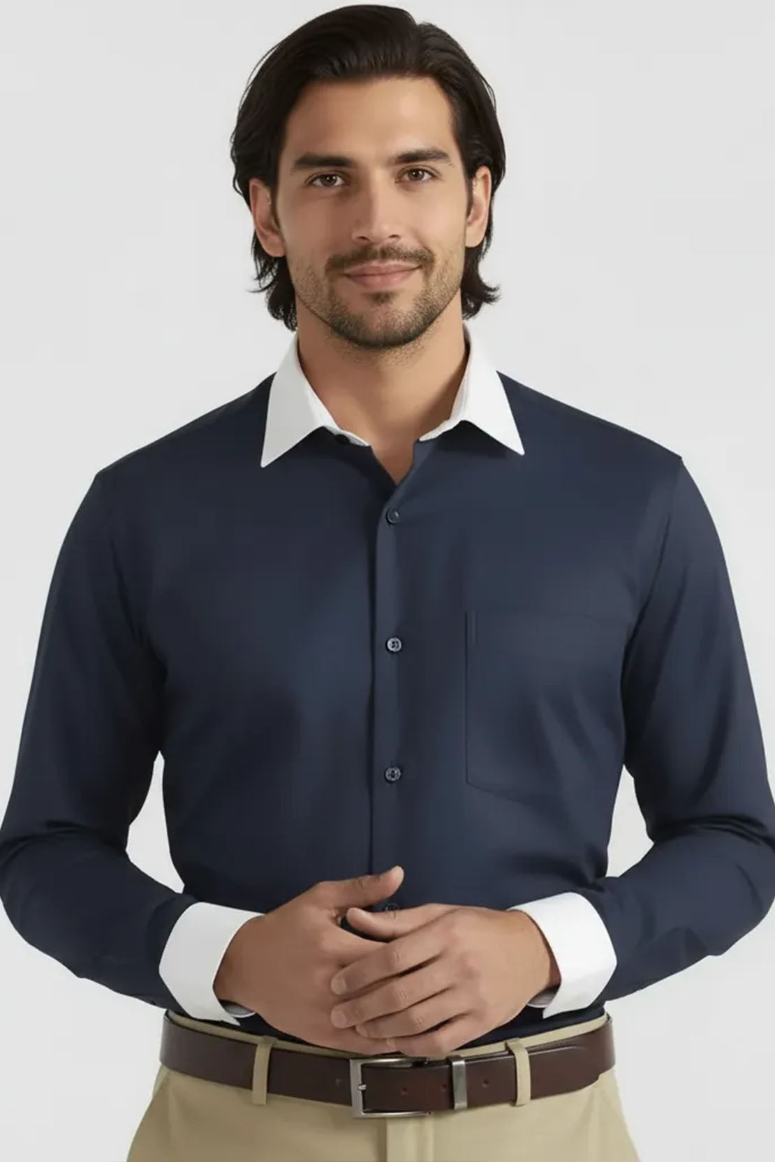 CHARCOAL BLUE ELEGANT SHIRT
