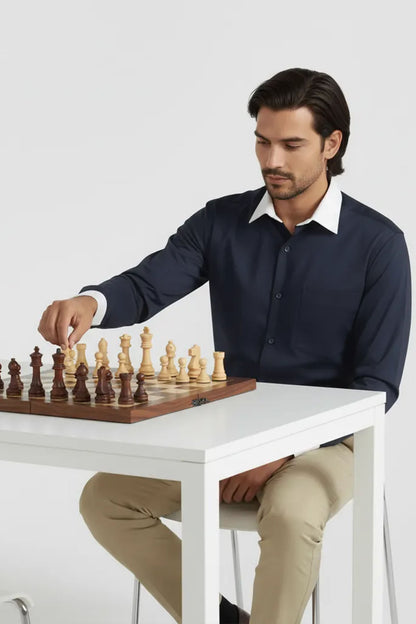 CHARCOAL BLUE ELEGANT SHIRT