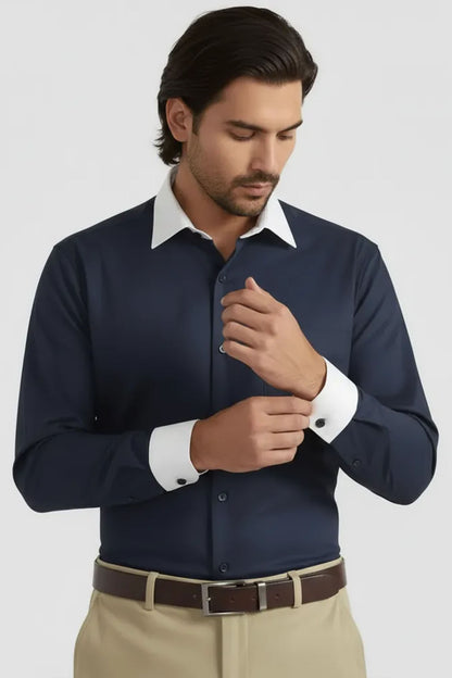 CHARCOAL BLUE ELEGANT SHIRT