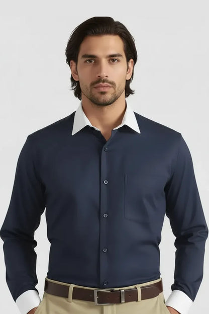 CHARCOAL BLUE ELEGANT SHIRT