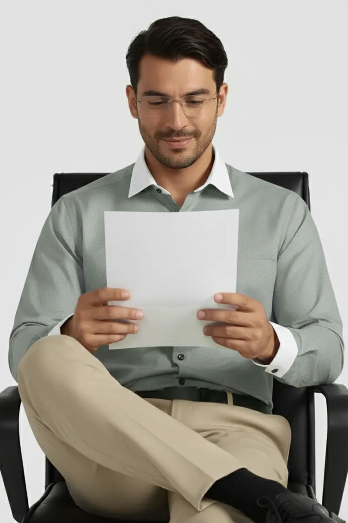 ELEGANT SAGE FORMAL SHIRT