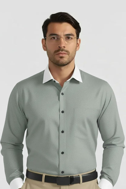 ELEGANT SAGE FORMAL SHIRT