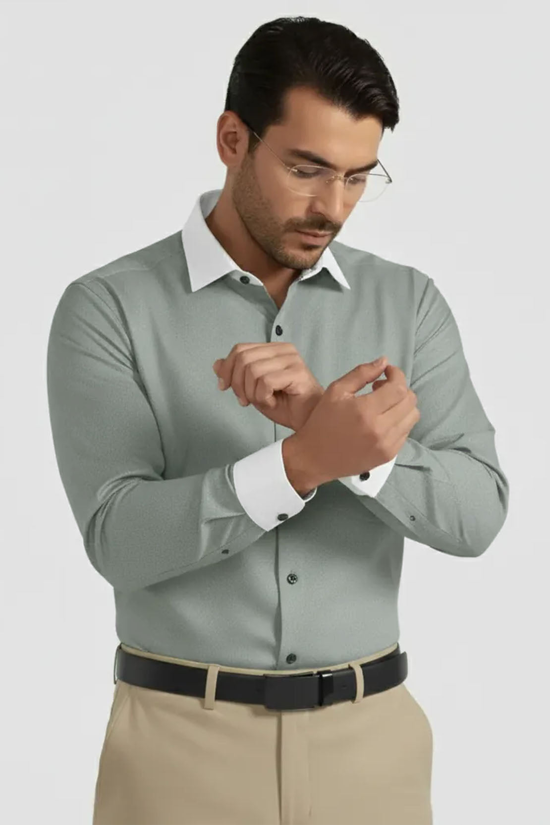ELEGANT SAGE FORMAL SHIRT