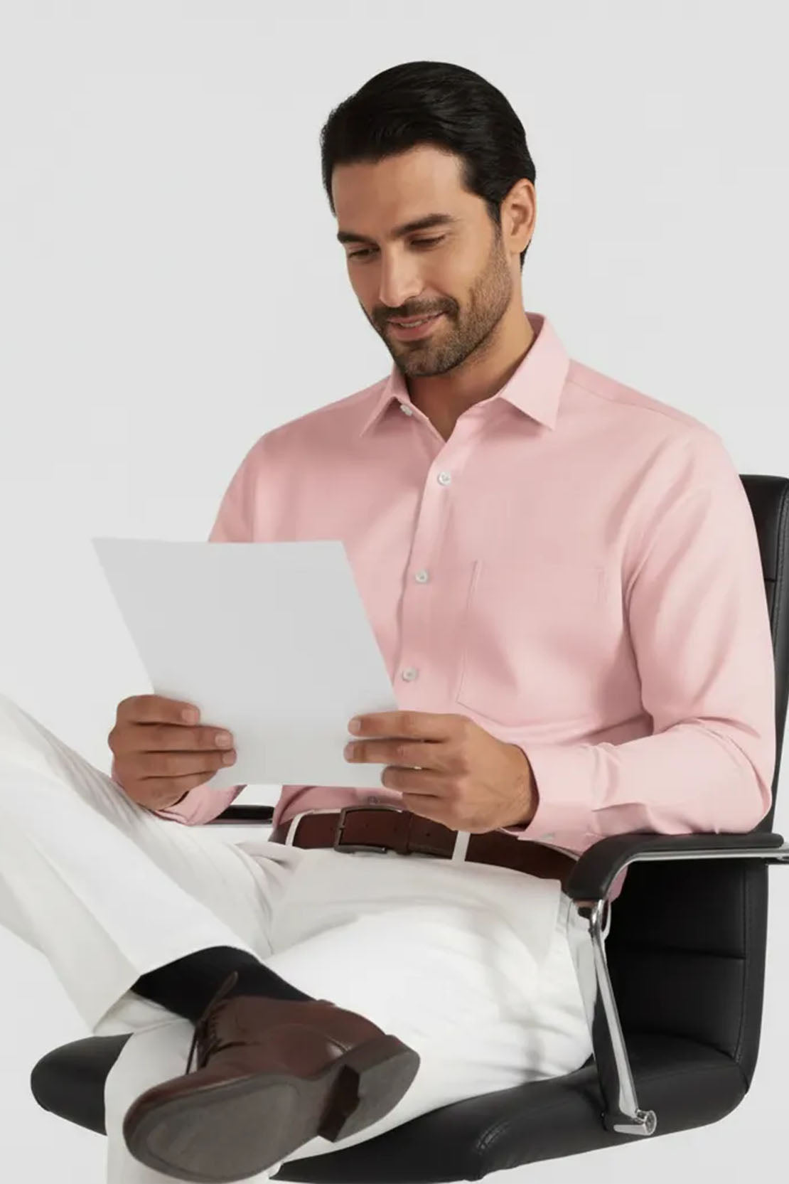 PASTEL PINK STRETCH SOLID SHIRT