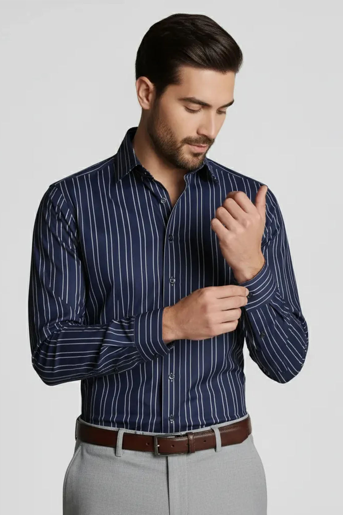 SHADOW NAVY BLUE STRIPES SHIRT