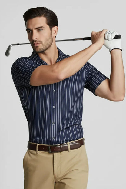 SHADOW NAVY BLUE CUBAN SHIRT