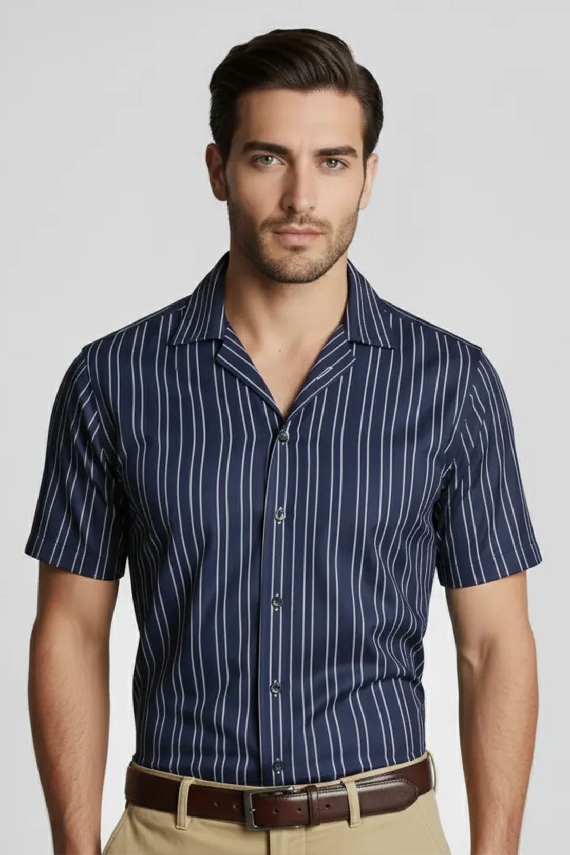 SHADOW NAVY BLUE CUBAN SHIRT